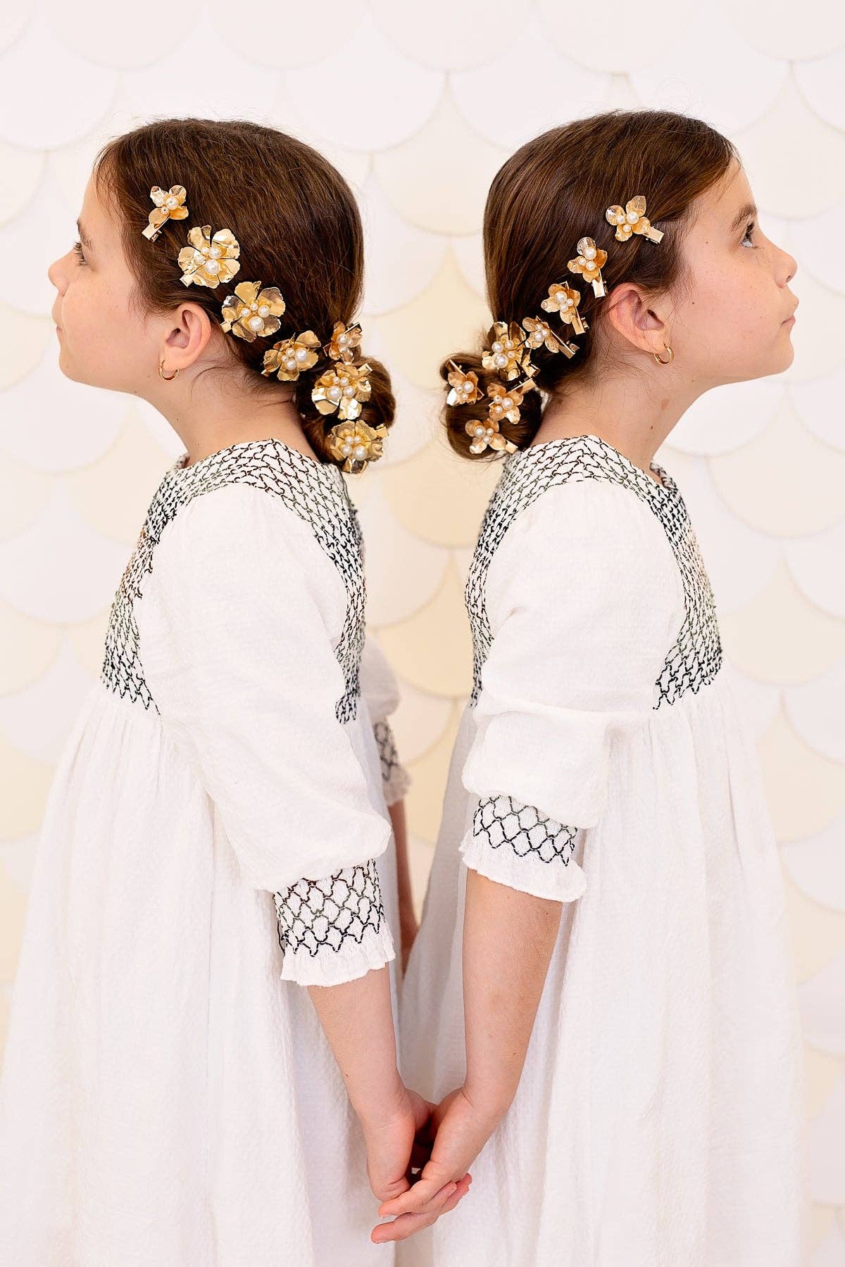 Hibiscus Clip Set of 2 - Gold: Default Title