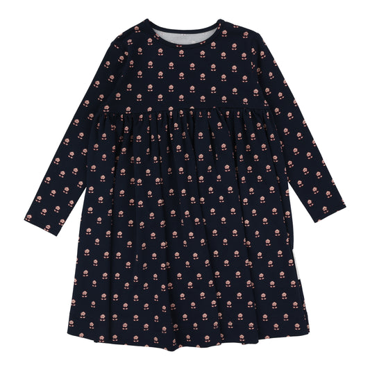 Vintage Floral Dress  Navy