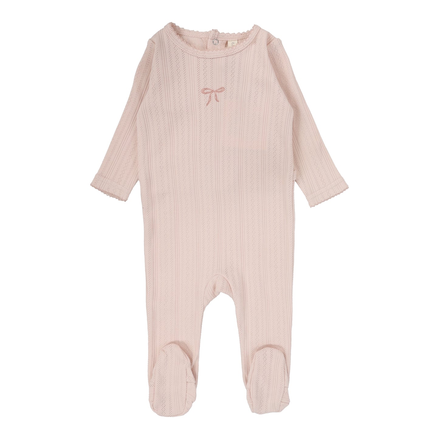Pointelle Graphic Layette Set  Soft Pink Bow
