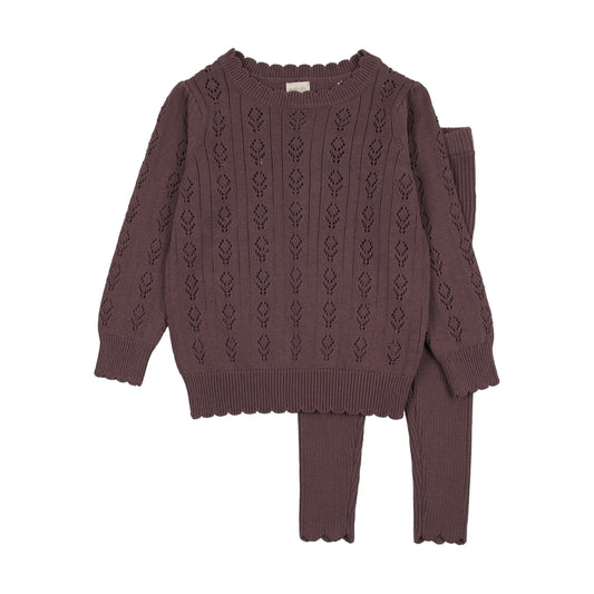 GIRLS KNIT SET- PURPLE