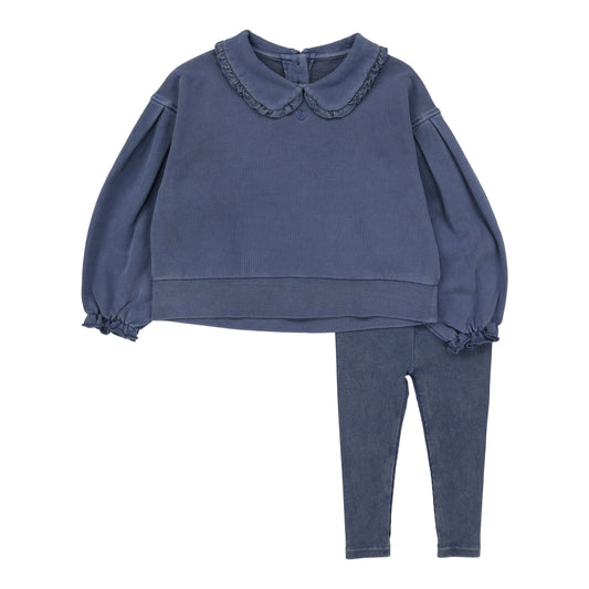 Wash Girls Sweatshirt Set  Blue Wash