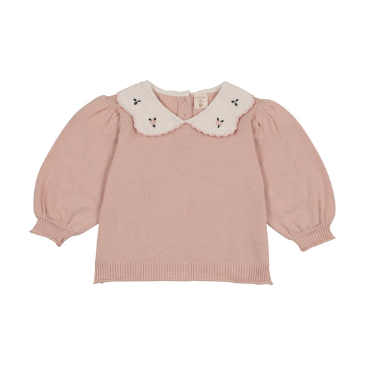 Sunny Blossoms Girls Sweater - Bud Pink