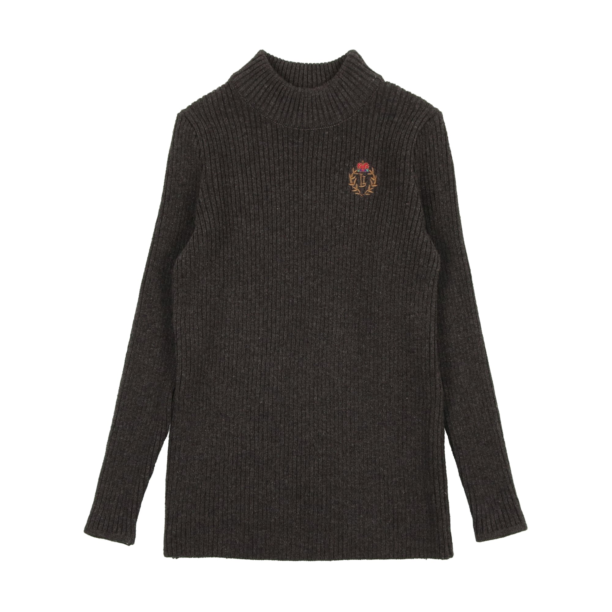 Crest Knit Mockneck- Grey