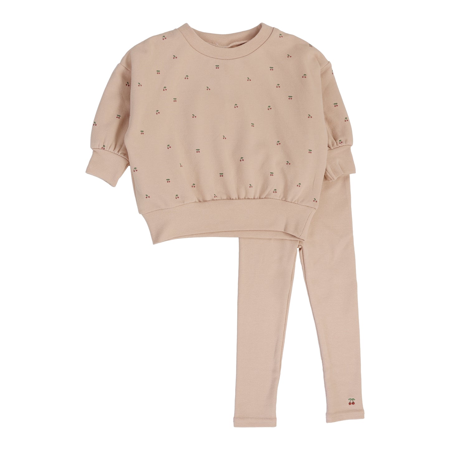 Cherry Print Set  Dusty Pink