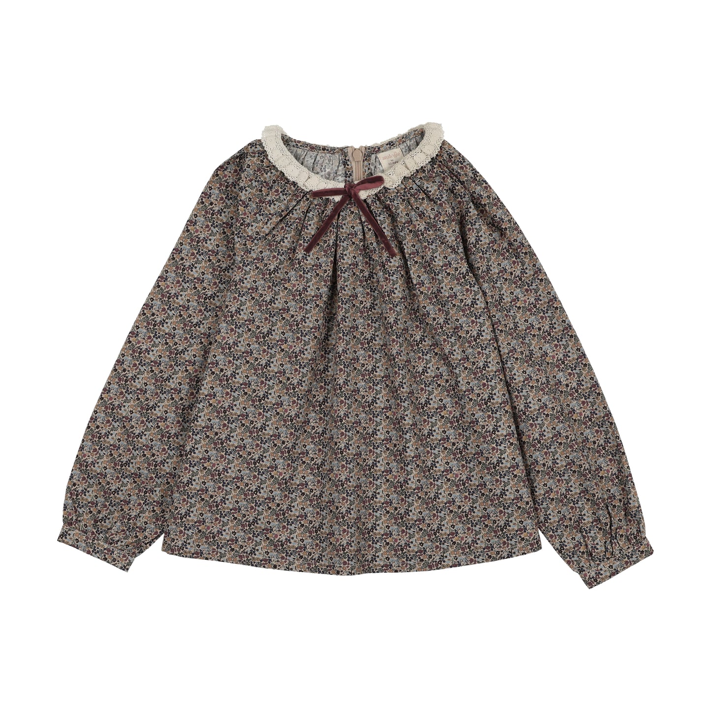 HOME GARDEN LACE TRIM COLLARED BLOUSE