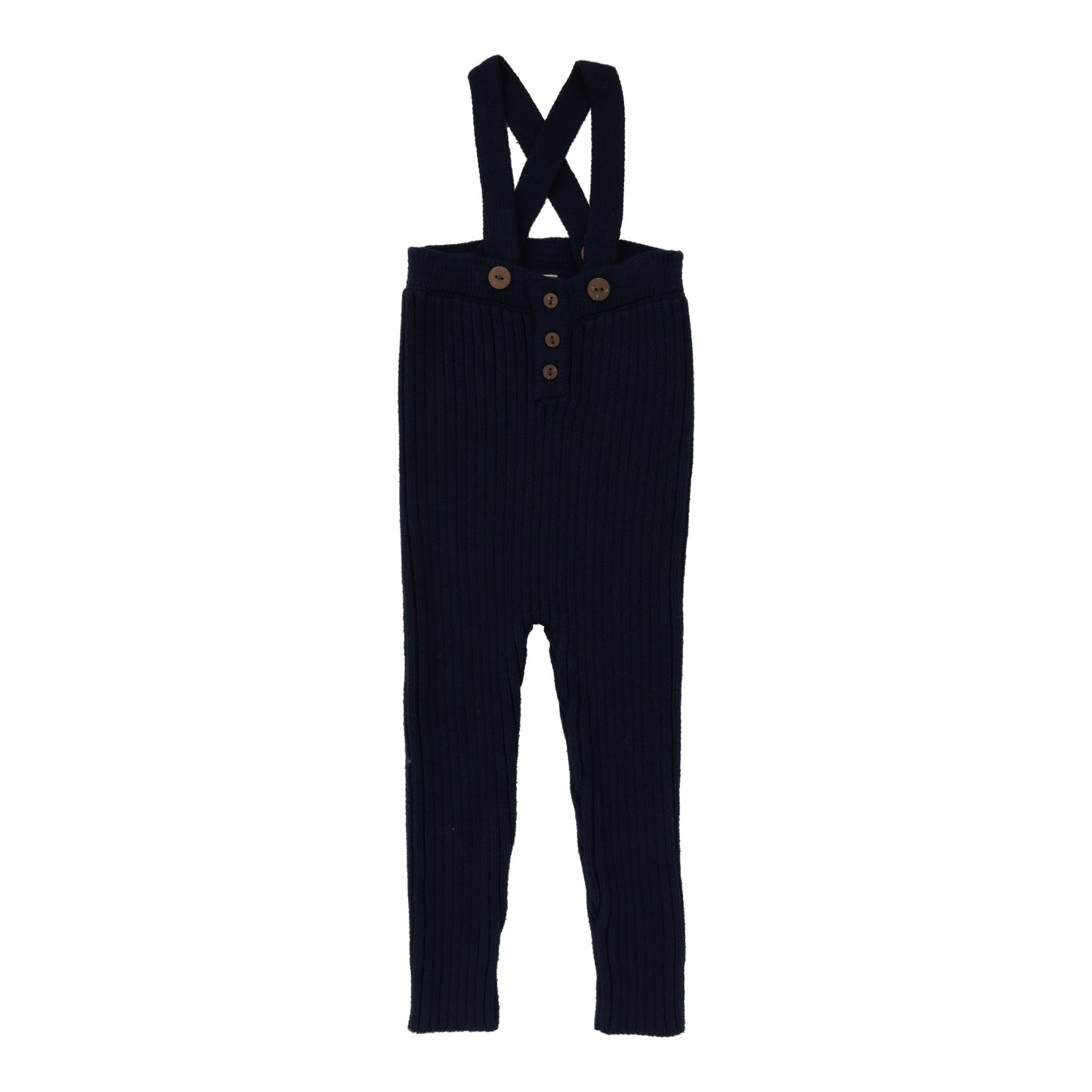 Rib Knit Overalls- Navy