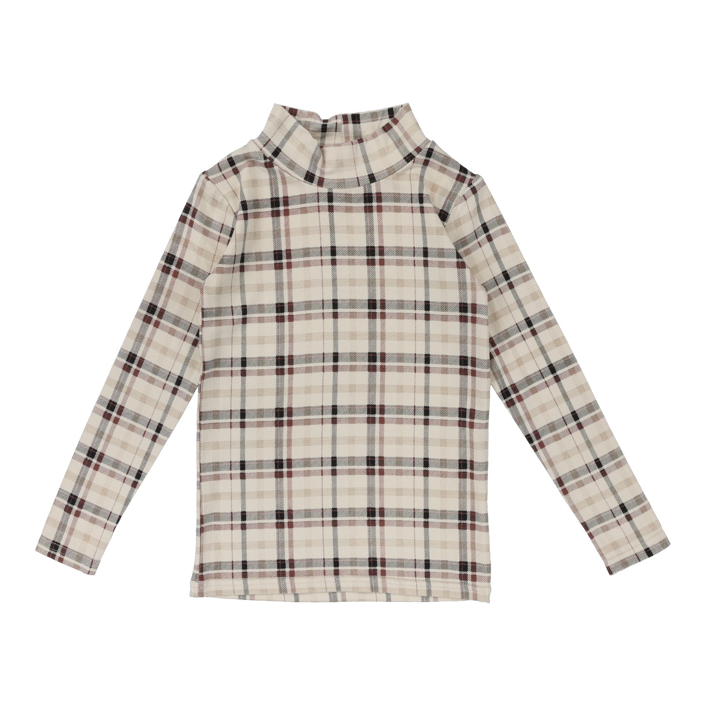 Printed Mockneck- Light Plaid