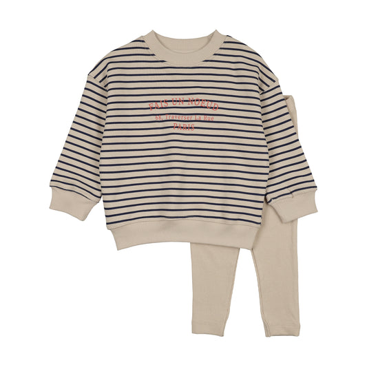 BOLD BOY STRIPE SWEATSHIRT SET