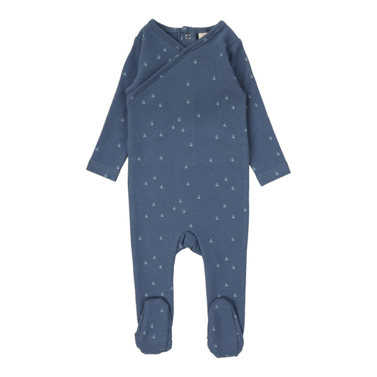 Sail Away Footie  Off Navy