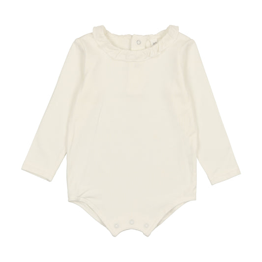 Ruffle Onesie- Cream