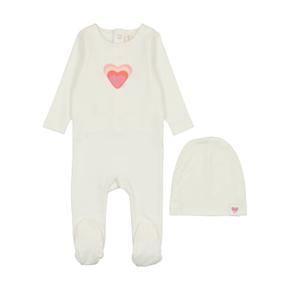 Big Graphic Heart Footie Set