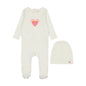 Big Graphic Heart Footie Set