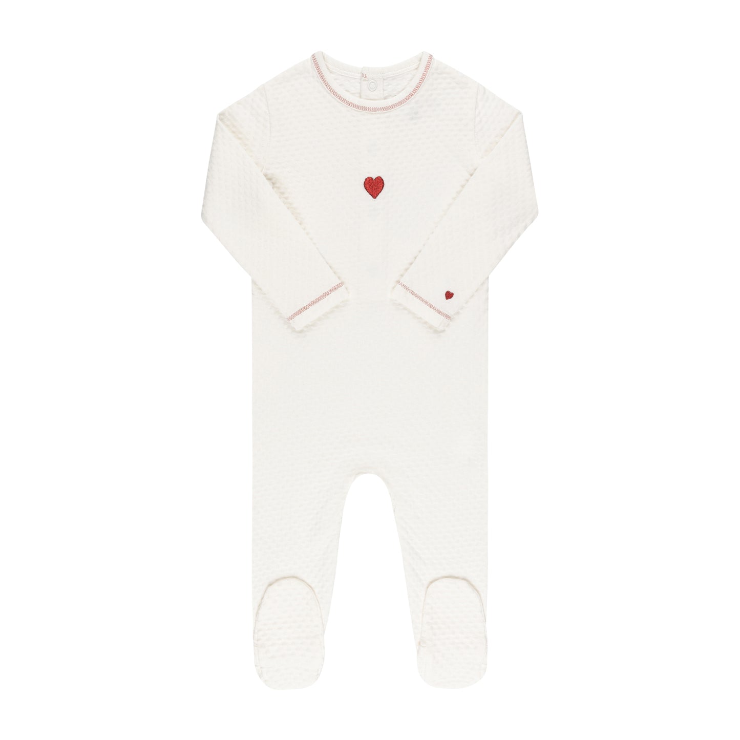 Elys & Co Cotton Embroidered Heart Footie