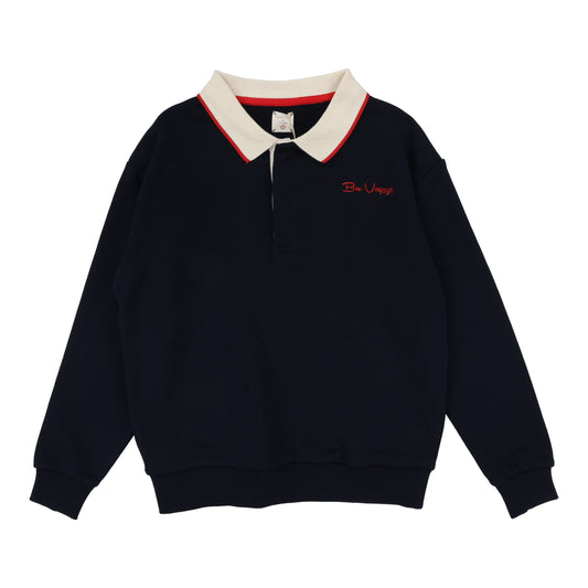Bon Voyage Sweatshirt Polo  Navy