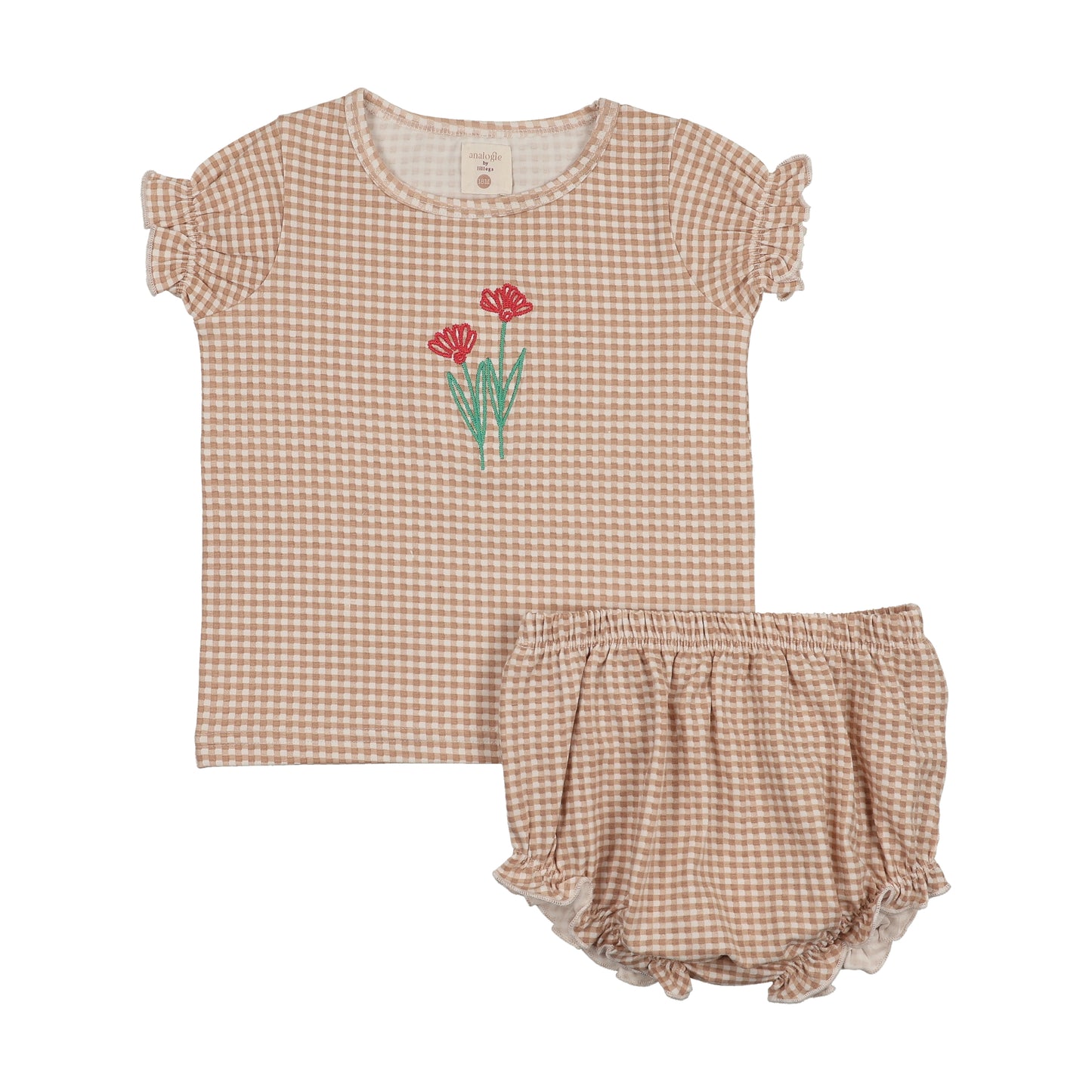 Gingham Flower Set - Pink
