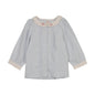 Pintuck 3/4 Sleeve Collar Blouse