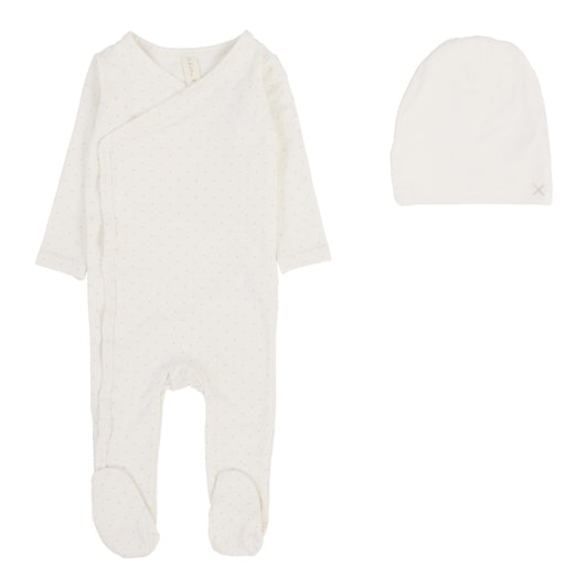 Take Me Home X Print Footie Set  Cream/Pink