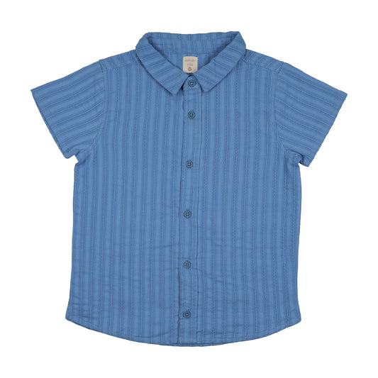 Downtown Boys SS Button Down Shirt - Fresh Blue