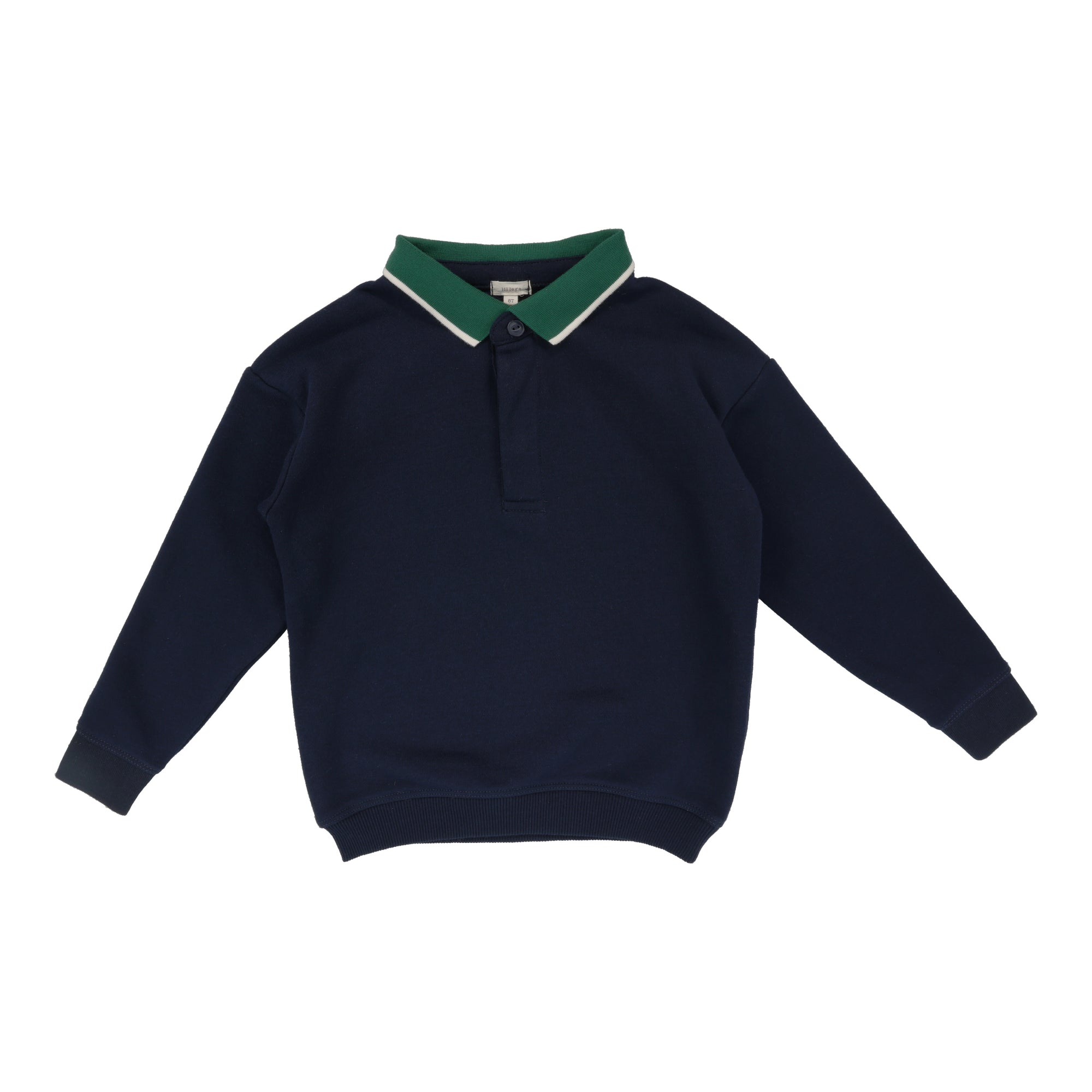 Varsity Sweatshirt Polo- Navy