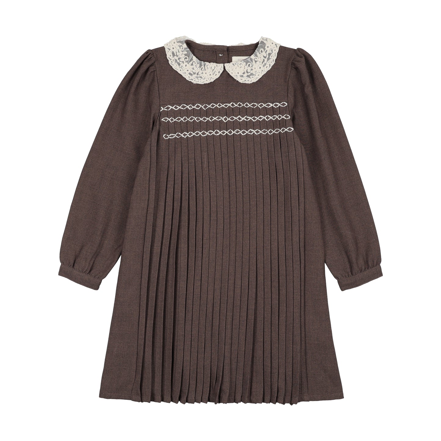 PLEATED DRESS- MISTY OAT HEATHER