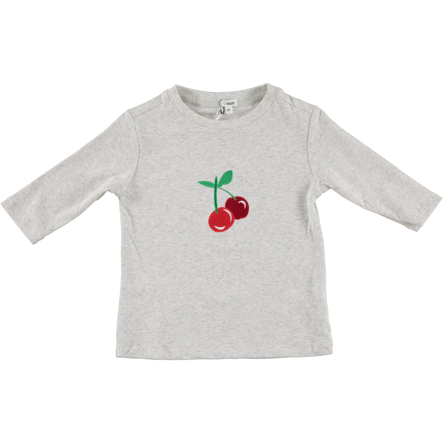 Bonjoy Cherry Tee - 3/4 Sleeve Heather Grey