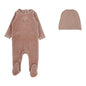 Velour Bebe Footie Set  Heather Pink