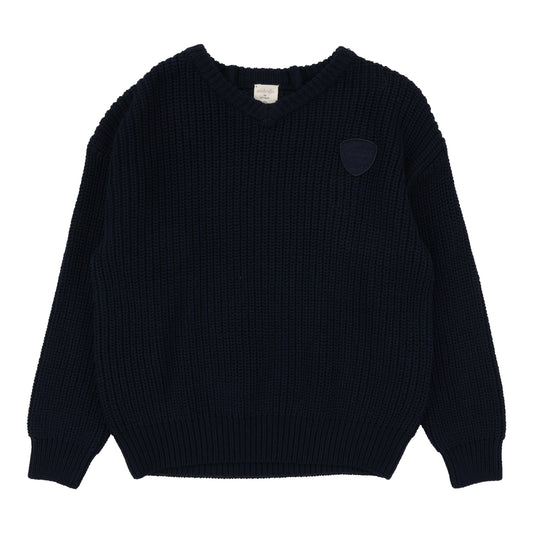 Knit VNeck Sweater  Navy