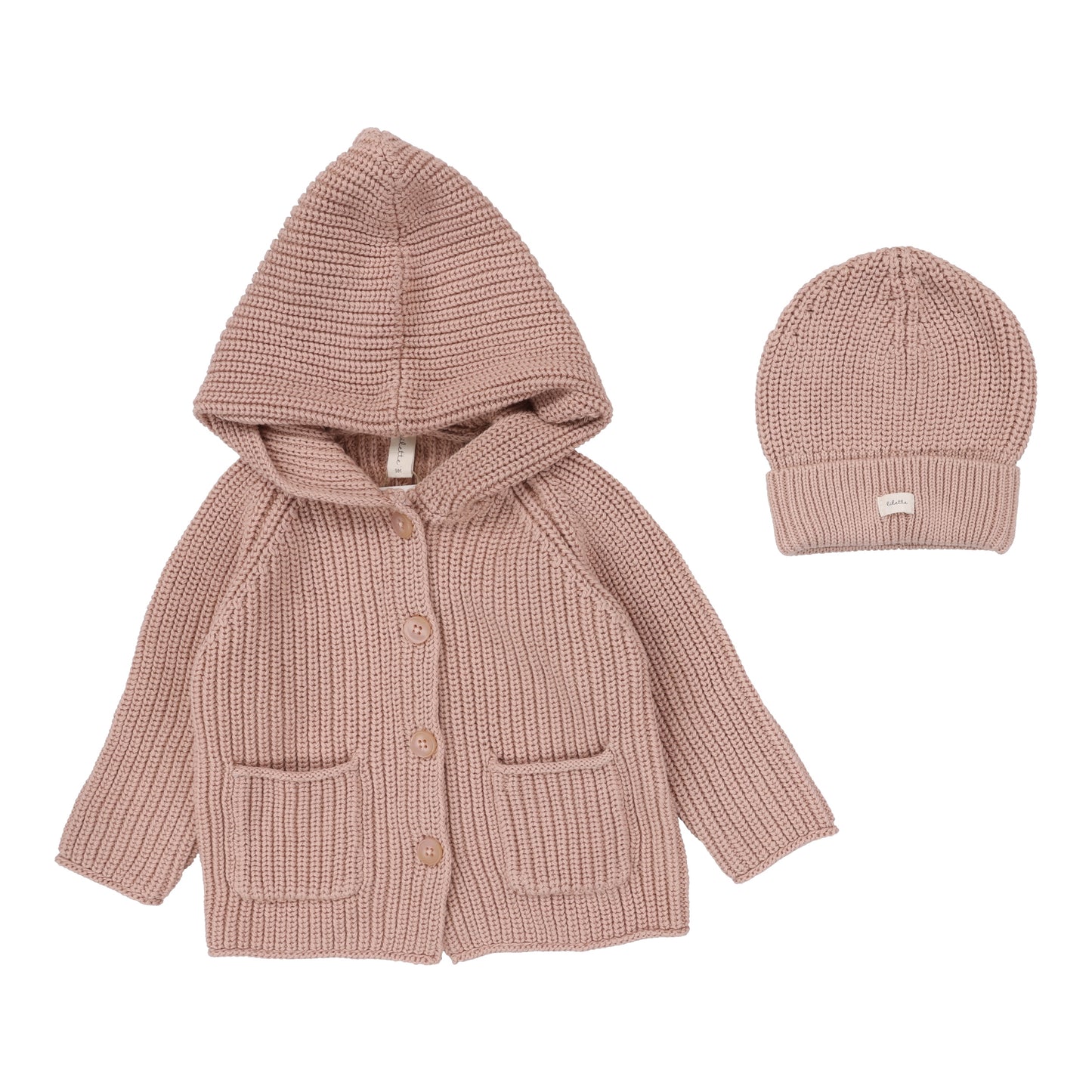 Chunky Cardigan Set  Classic  Dusty Pink