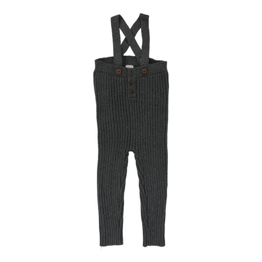 Rib Knit Overalls- Grey