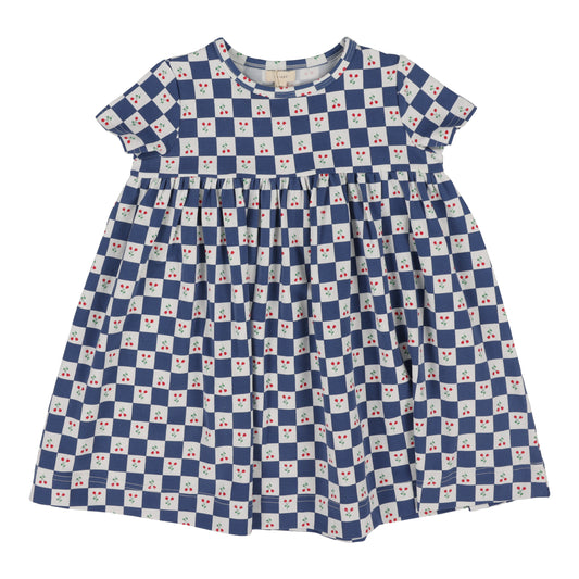 Checked Tulip Dress Short Sleeves