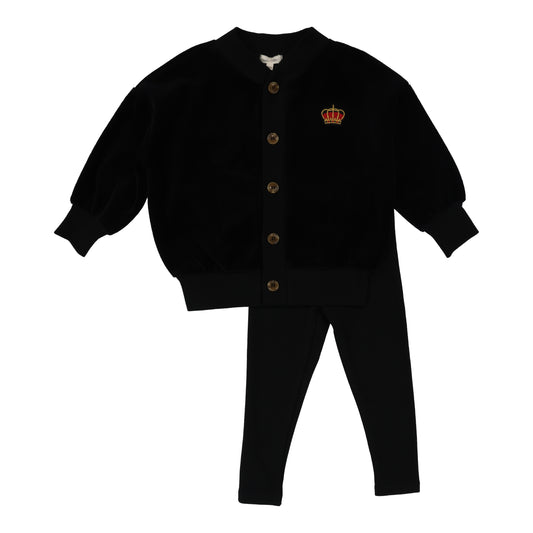 Boys Shabbos Lounge Set- Black Crown