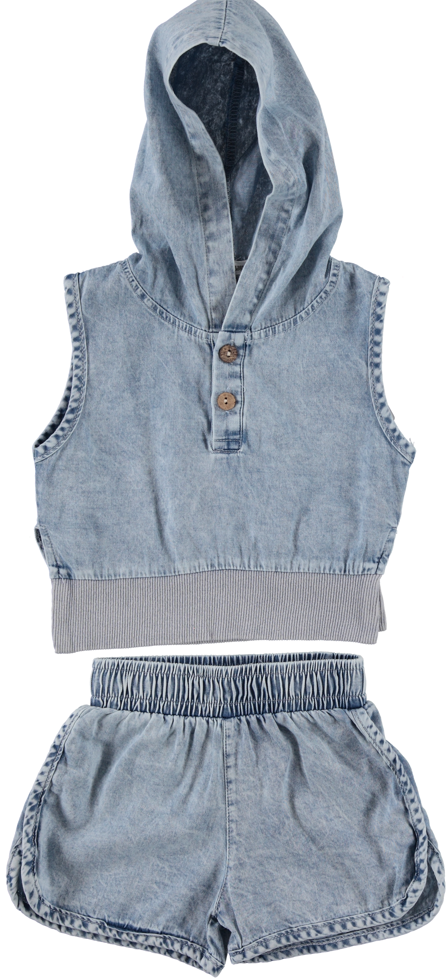 Bonjoy Light Denim Hooded Tank Set