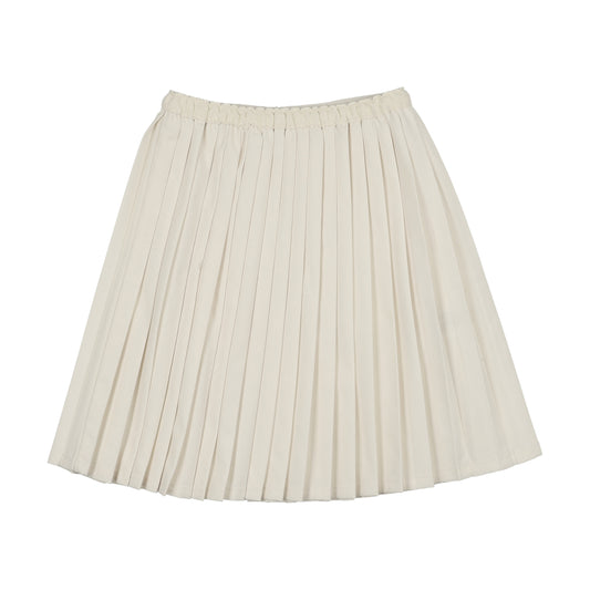 KNIFE PLEATED SKIRT- CREAM