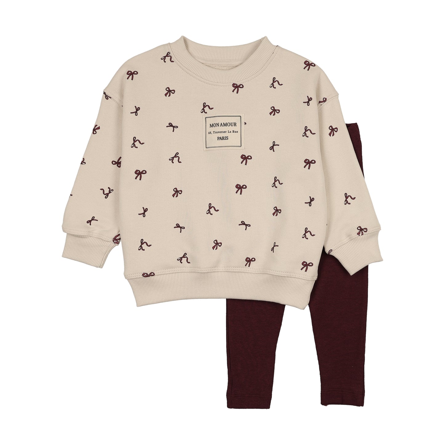 BOW SWEATSHIRT SET