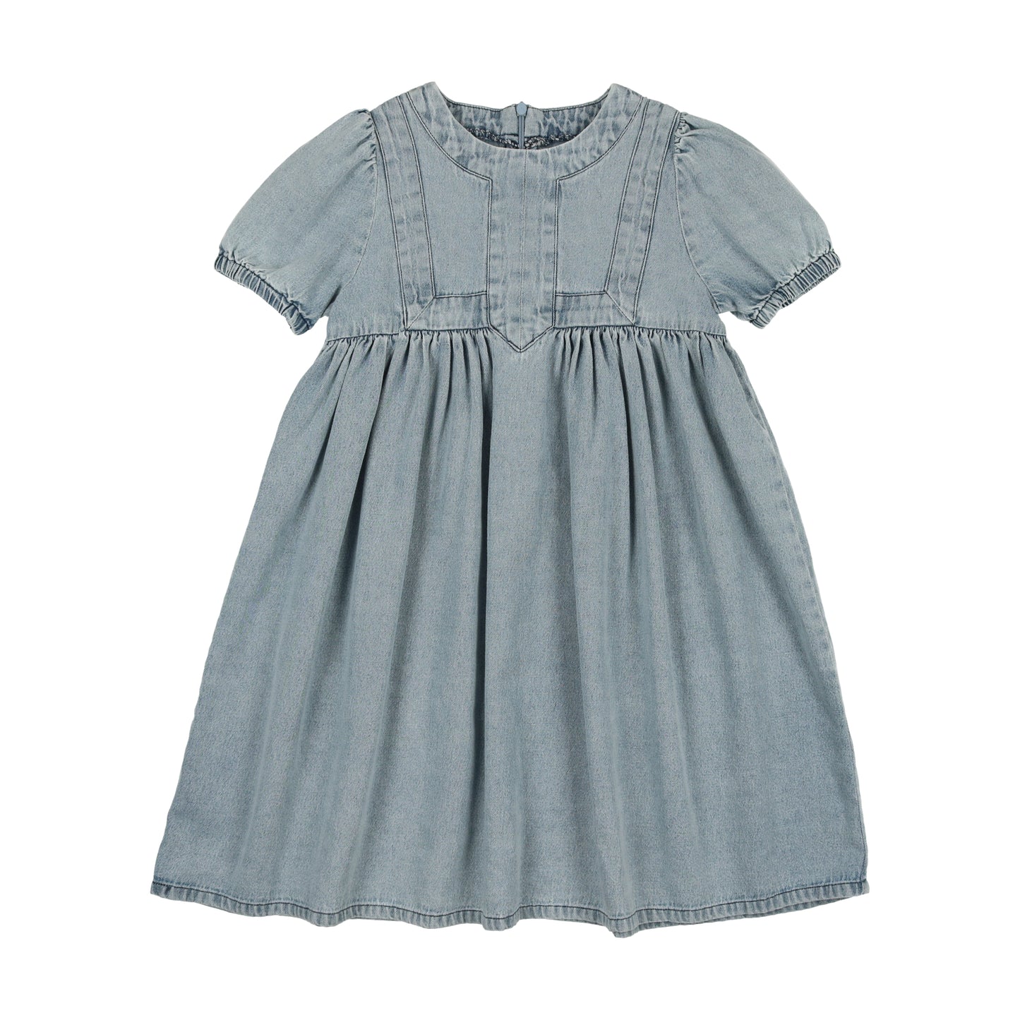 Stonewash Paneled Dress Short Sleeve