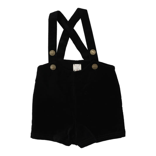 Velvet Suspender Shorts- Black