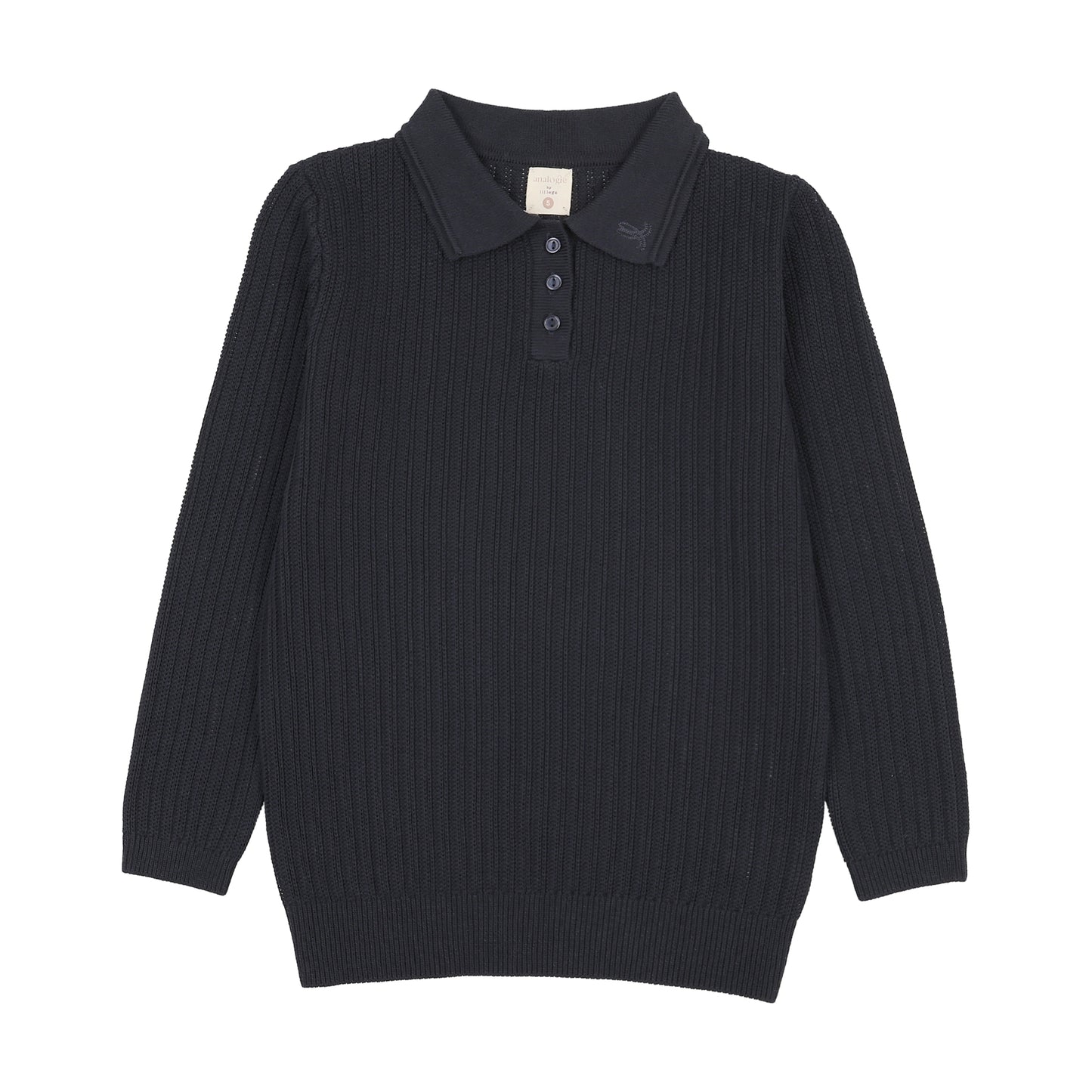 BOYS KNIT POLO- NAVY