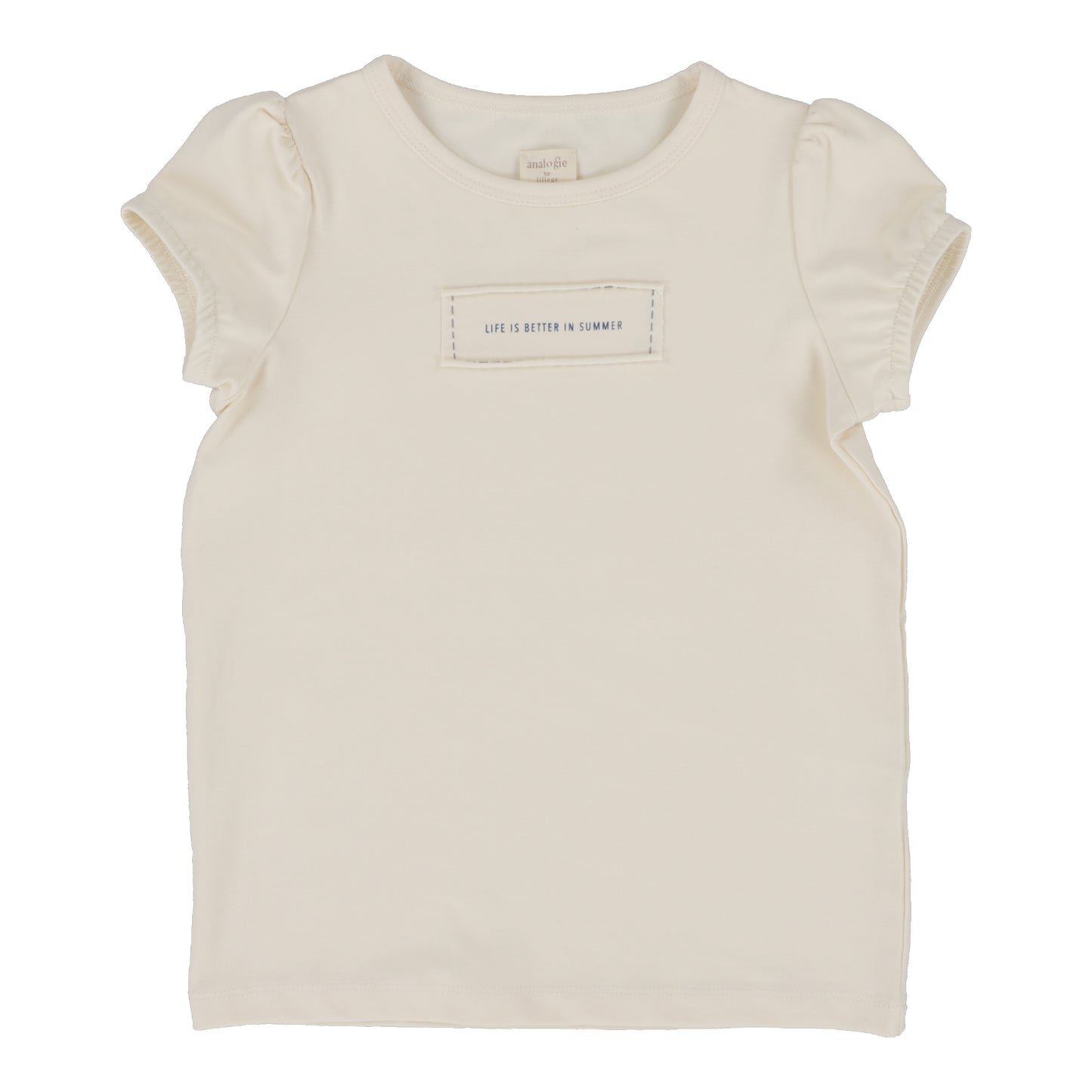 Girl Patch Tee Short Sleeve- Natuarl