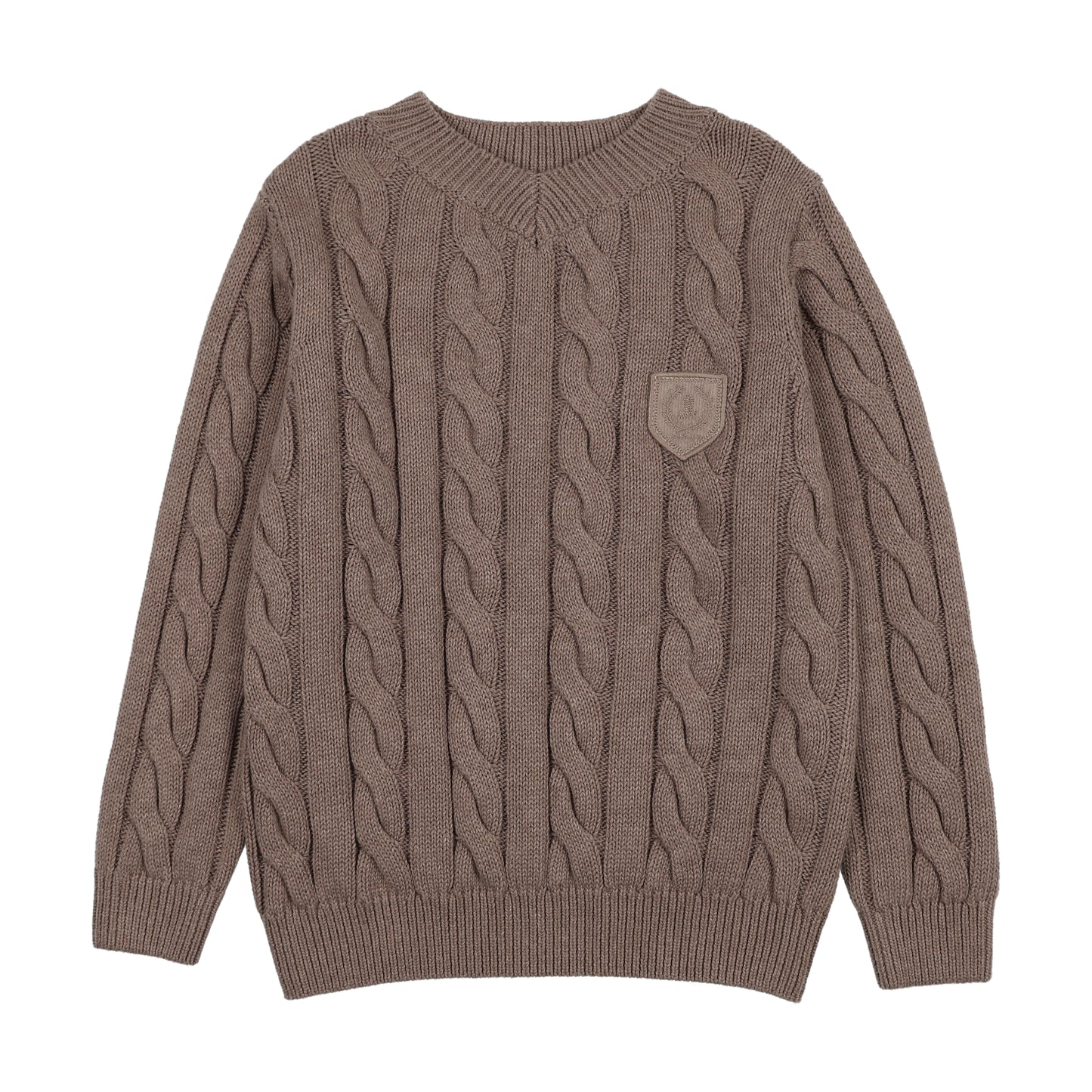 CHUNKY V NECK SWEATER- OAT