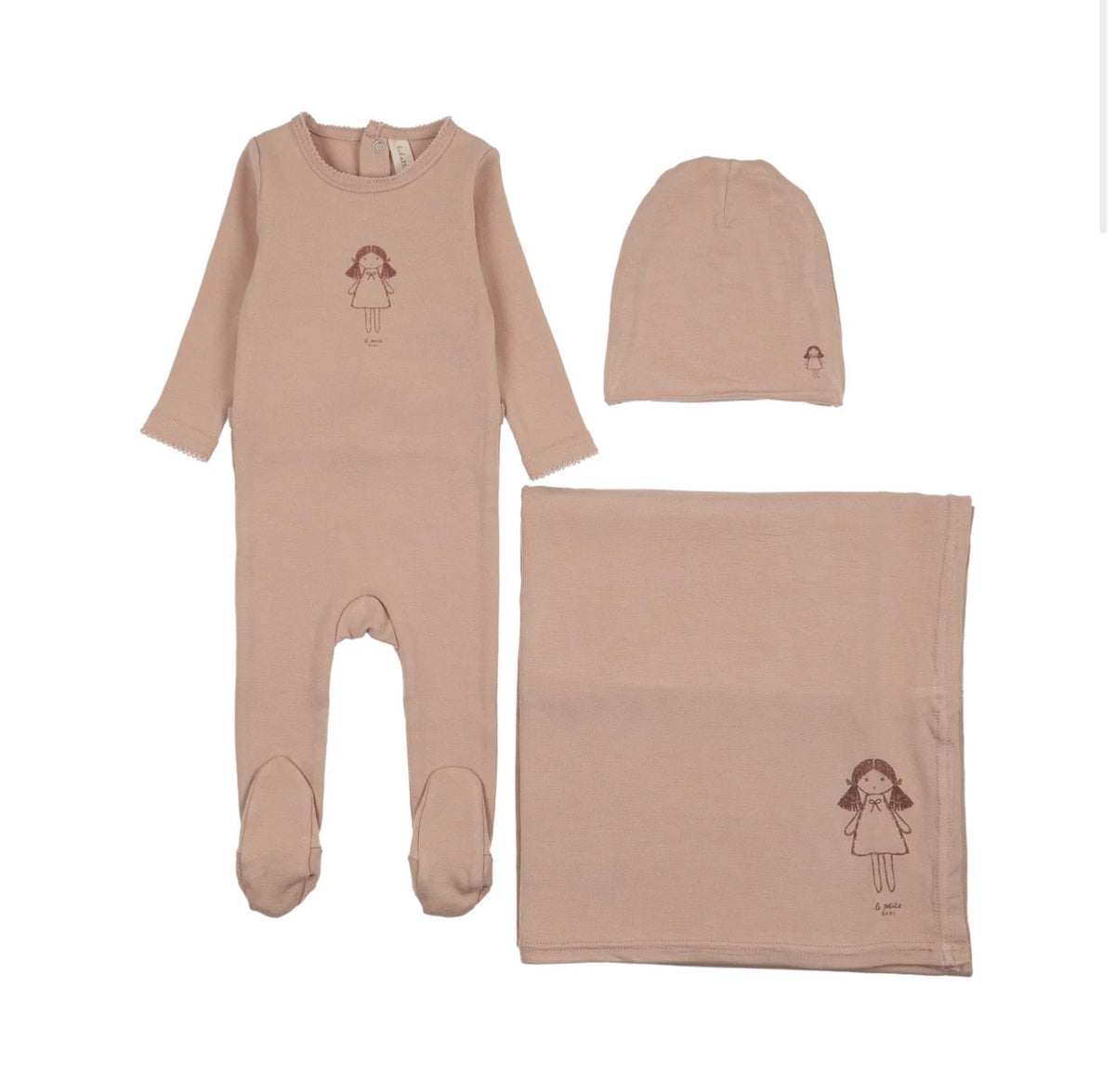 MOLLY DOLLY LAYETTE SET- DUSTY PINK