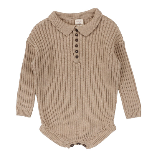 Boys Knit Romper- Oatmeal