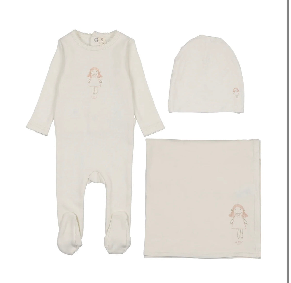 MOLLY DOLLY LAYETTE SET- CREAM