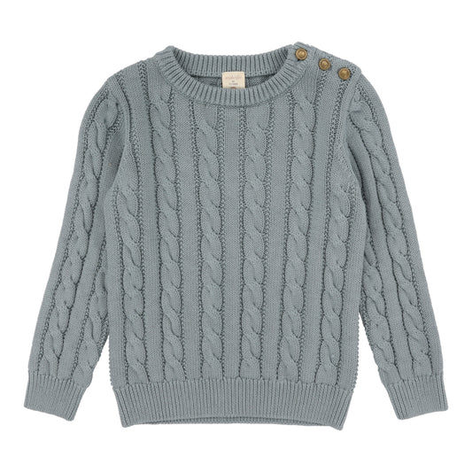 Cable Knit Sweater  Dusty Blue