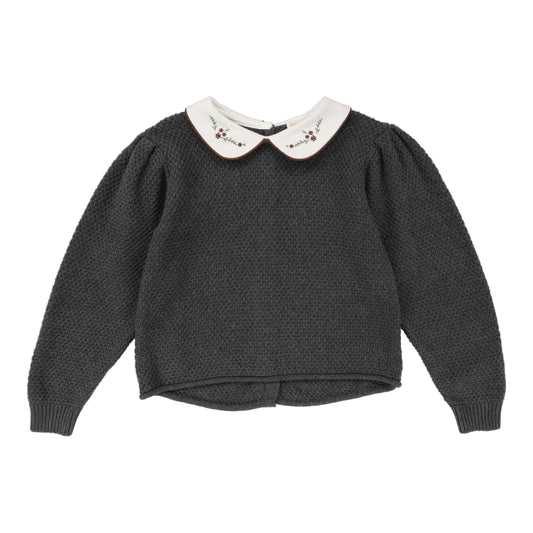 Peter Pan Knit Sweater- Grey