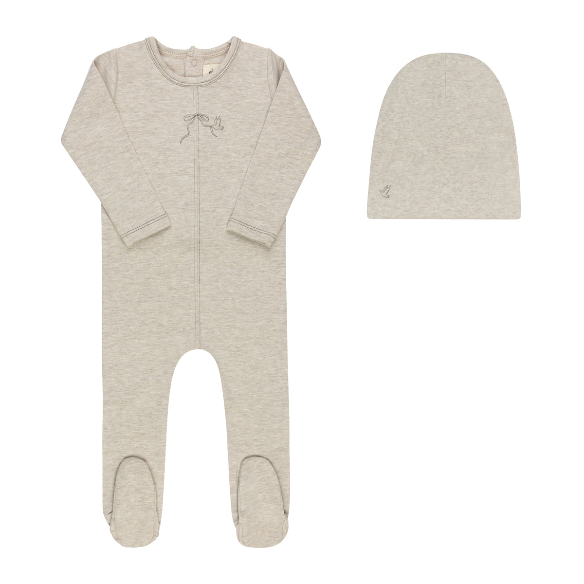 Bird Seam Footie- Tan
