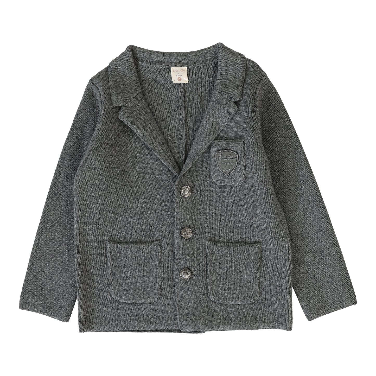Crest Knit Blazer  Mid Grey