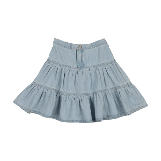Denim Tiered Skirt