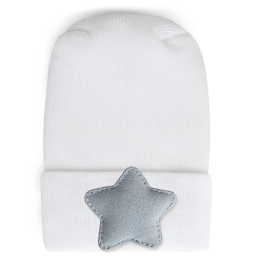 Hospital Hat - Linen Powder Blue Star