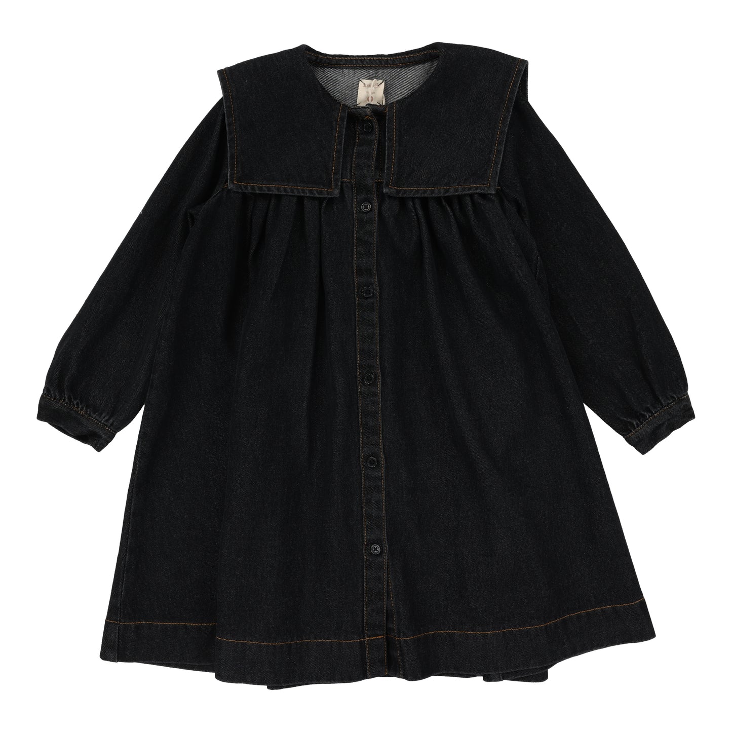Pleated Sailor Dress  Black Denim