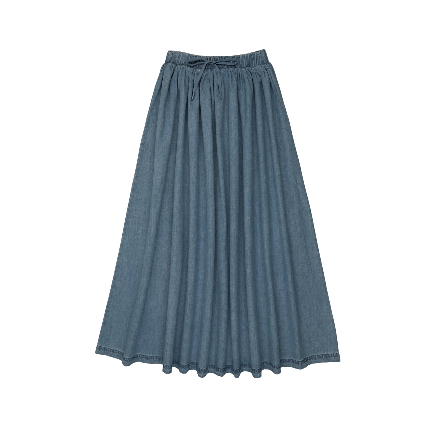 Denim Drawstring Maxi